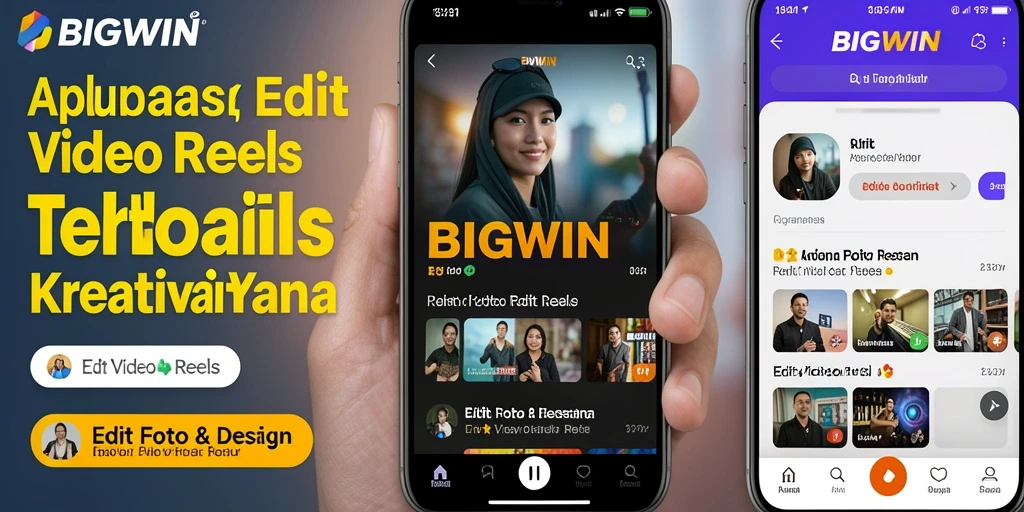 Antarmuka pengguna BIGWIN untuk Edit Video Reels yang intuitif dan menarik.