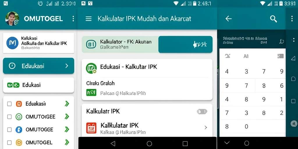 Tampilan antarmuka utama aplikasi Kalkulator IPK OMUTOGEL.