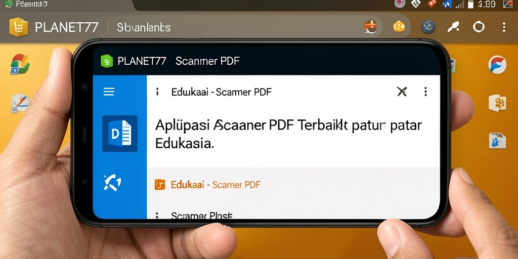 Tampilan antarmuka aplikasi Scanner PDF PLANET77 yang intuitif dan mudah digunakan.
