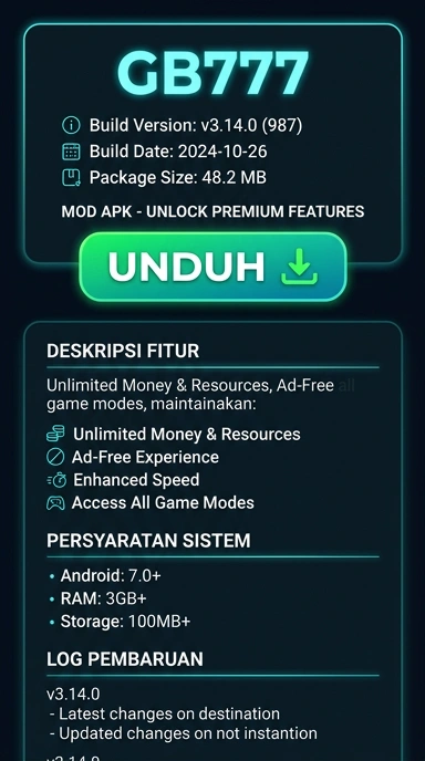 Tampilan halaman APK gb777